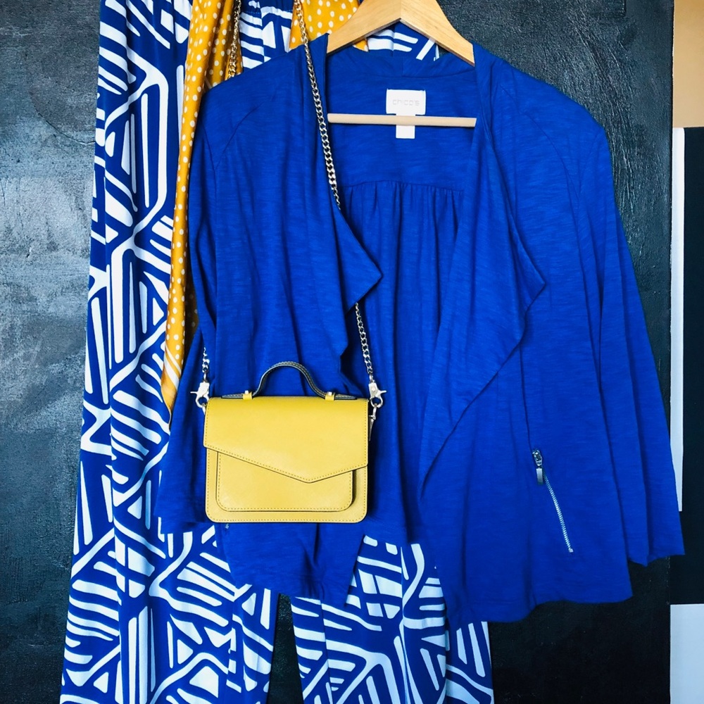 Chico’s draped front jacket